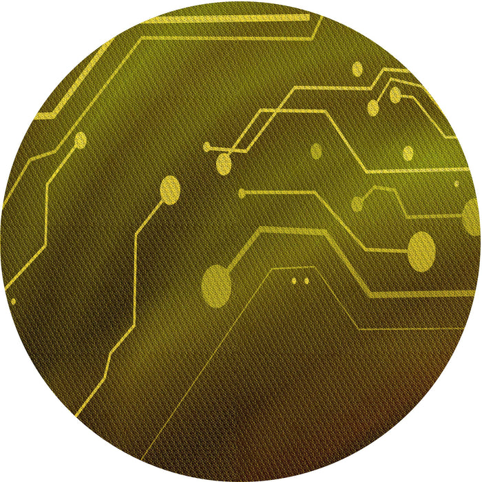 Square Machine Washable Transitional Dark Yellow Green Rug in a Living Room, wshpat587yw