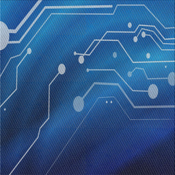 Sideview of Machine Washable Transitional Cobalt Blue Rug, wshpat587