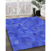 Machine Washable Transitional Blue Rug in a Family Room, wshpat588blu