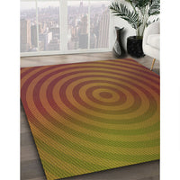 Patterned Brown Red Rug, pat589org