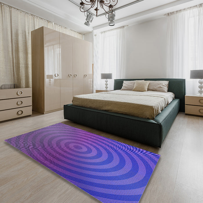 Patterned Amethyst Purple Rug in a Bedroom, pat589pur