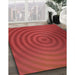 Patterned Red Rug in Family Room, pat589rd