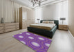 Machine Washable Transitional Bright Purple Rug in a Bedroom, wshpat58