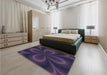 Patterned Purple Rug in Family Room, pat59blu