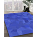 Machine Washable Transitional Blue Rug in a Family Room, wshpat590blu