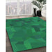 Machine Washable Transitional Medium Teal Green Rug in a Family Room, wshpat590grn