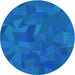 Square Patterned Blue Orchid Blue Rug, pat590lblu