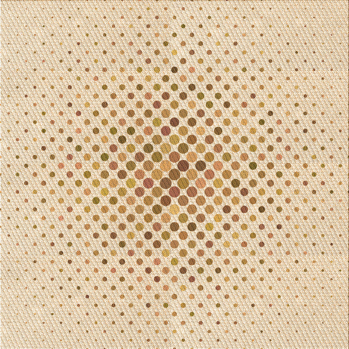 Round Patterned Orange Rug, pat591org