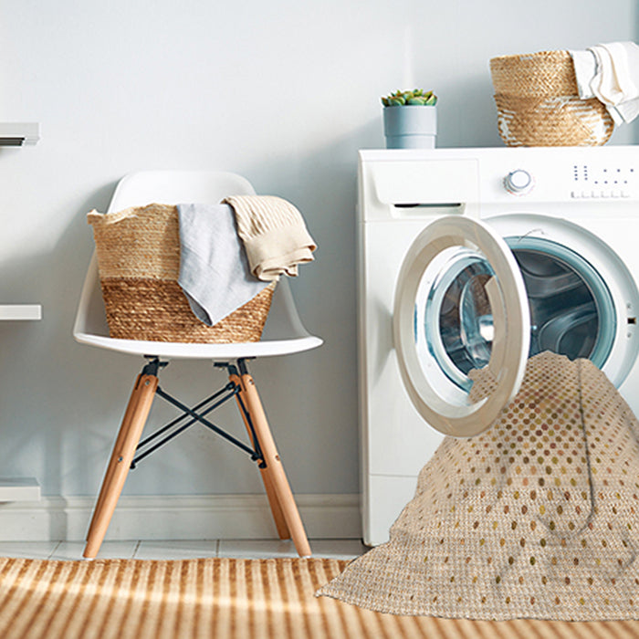 Machine Washable Transitional Orange Rug in a Washing Machine, wshpat591org