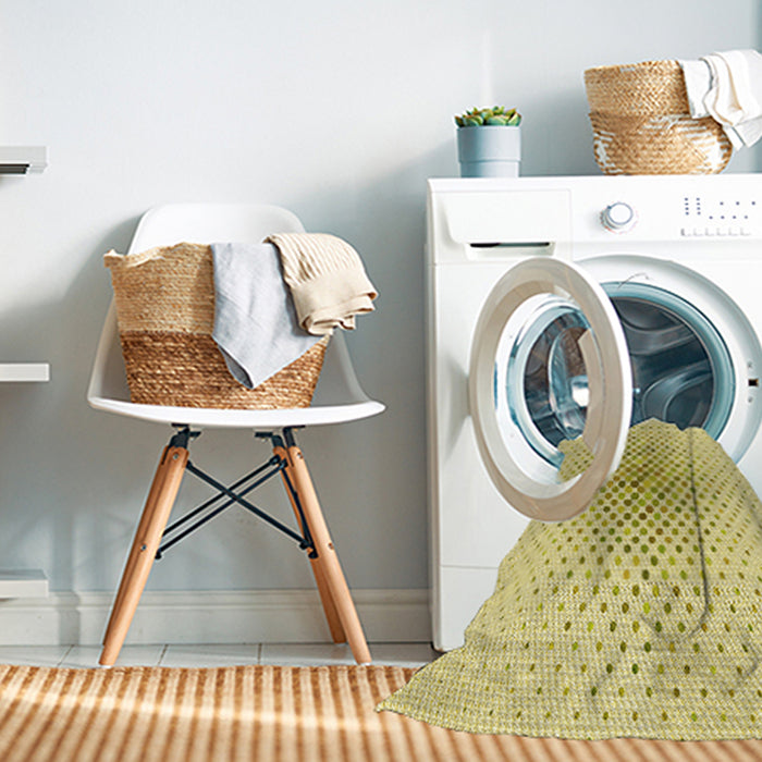 Machine Washable Transitional Sun Yellow Rug in a Washing Machine, wshpat591yw