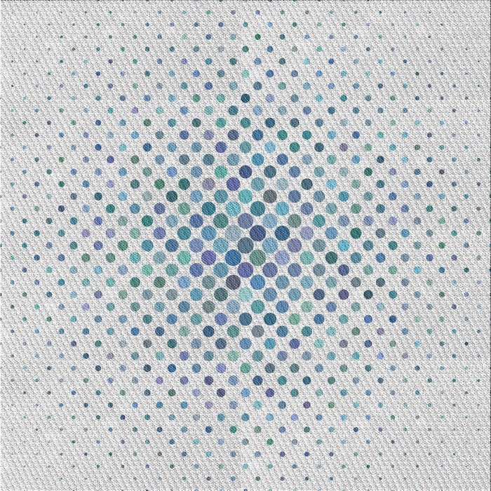 Square Patterned Silver Gray Novelty Rug, pat591