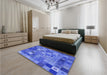 Patterned Sky Blue Rug in a Bedroom, pat592blu