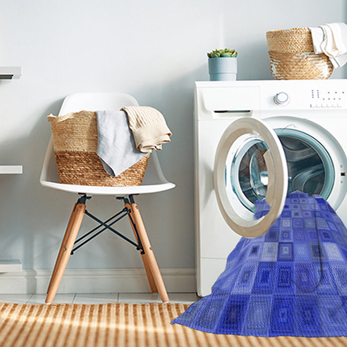 Machine Washable Transitional Sky Blue Rug in a Washing Machine, wshpat592blu