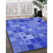 Machine Washable Transitional Sky Blue Rug in a Family Room, wshpat592blu
