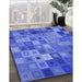 Patterned Sky Blue Rug in Family Room, pat592blu