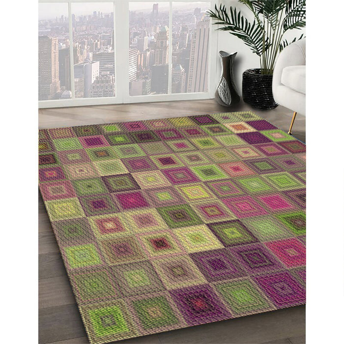 Machine Washable Transitional Brass Green Rug in a Family Room, wshpat592brn