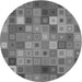 Square Patterned Carbon Gray Rug, pat592gry