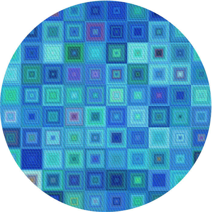 Square Patterned Blue Rug, pat592lblu