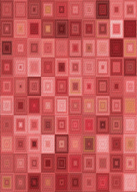 Machine Washable Transitional Red Rug, wshpat592rd