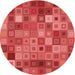 Square Patterned Red Rug, pat592rd