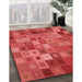 Machine Washable Transitional Red Rug in a Family Room, wshpat592rd