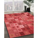 Patterned Red Rug in Family Room, pat592rd