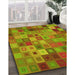 Patterned Pistachio Green Rug in Family Room, pat592yw