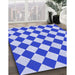 Patterned Blue Orchid Blue Rug in Family Room, pat593blu