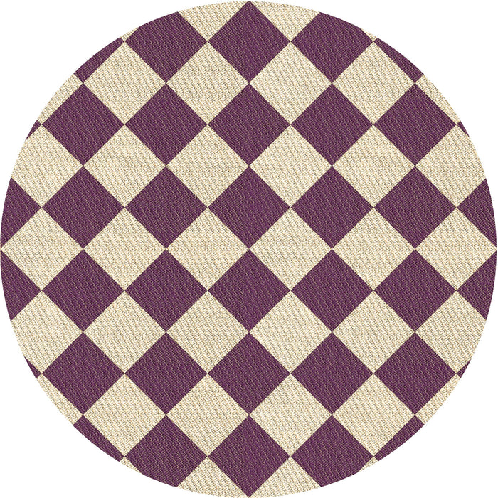 Square Patterned Dark Raspberry Purple Rug, pat593brn