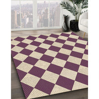 Patterned Dark Raspberry Purple Rug, pat593brn