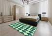 Patterned Light Green Rug in a Bedroom, pat593grn