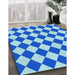 Patterned Blue Rug in Family Room, pat593lblu