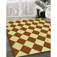 Patterned Mahogany Brown Rug, pat593yw