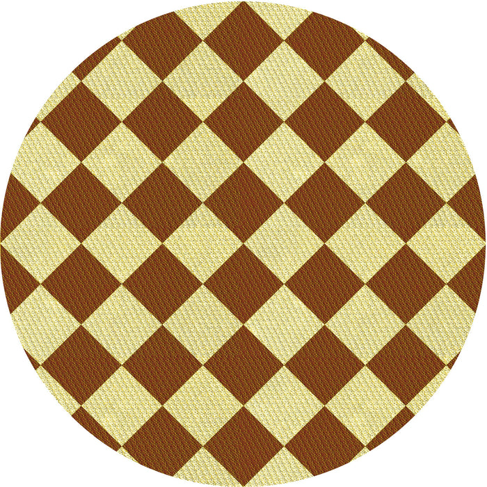 Square Patterned Mahogany Brown Rug, pat593yw