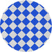 Sideview of Patterned Blue Novelty Rug, pat593