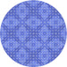 Square Patterned Denim Blue Rug, pat594blu