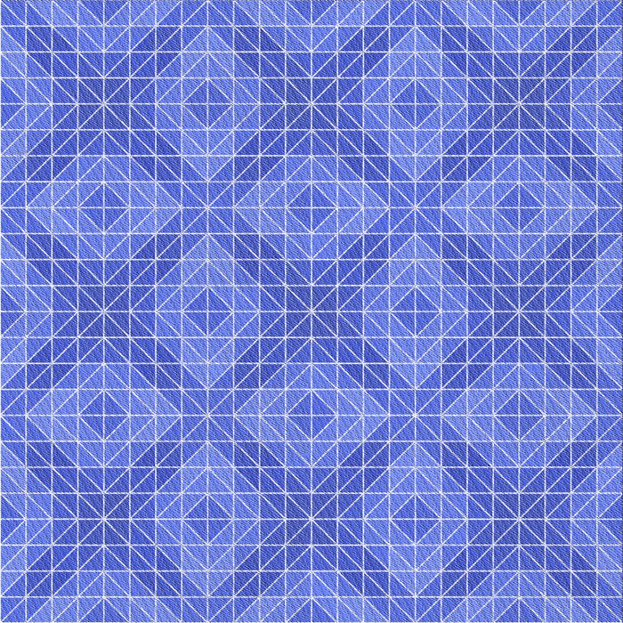 Round Patterned Denim Blue Rug, pat594blu