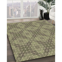 Patterned Antique Bronze Green Rug, pat594brn