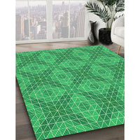 Patterned Lime Mint Green Rug, pat594grn