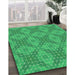 Patterned Lime Mint Green Rug in Family Room, pat594grn