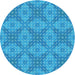 Square Patterned Neon Blue Rug, pat594lblu