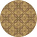 Square Patterned Dark Bisque Brown Rug, pat594org