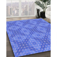 Patterned Sky Blue Rug, pat594pur