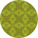 Square Patterned Green Rug, pat594yw