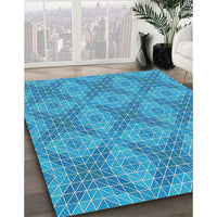 Patterned Blue Novelty Rug, pat594