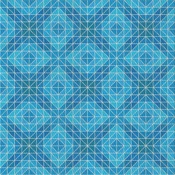 Square Patterned Blue Novelty Rug, pat594