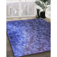 Patterned Light Slate Blue Rug, pat595blu