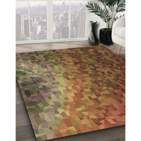 Patterned Red Brown Rug, pat595brn