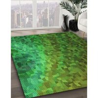 Patterned Lime Green Rug, pat595grn