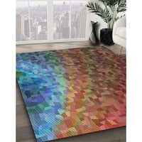 Patterned Gunmetal Gray Novelty Rug, pat595